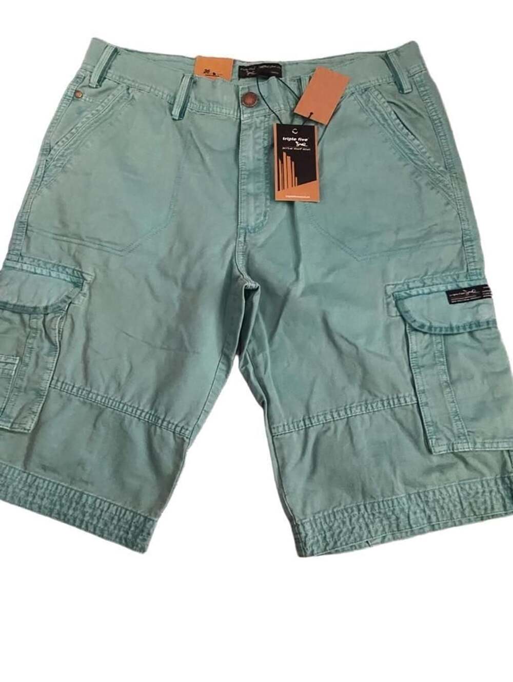 Triple Five Soul Cargo Shorts Size 36 Mint Green